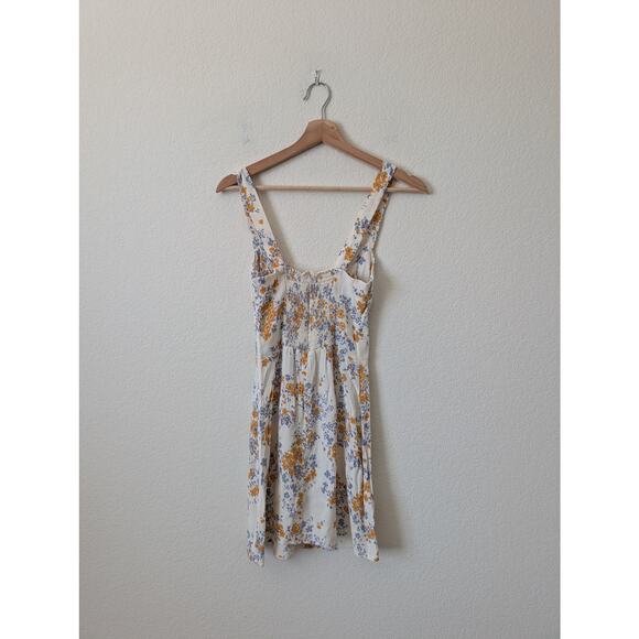 Reformation Humphrey Dress Size 2 Floral Blue Yellow Mini Christina Feminine - Picture 8 of 15